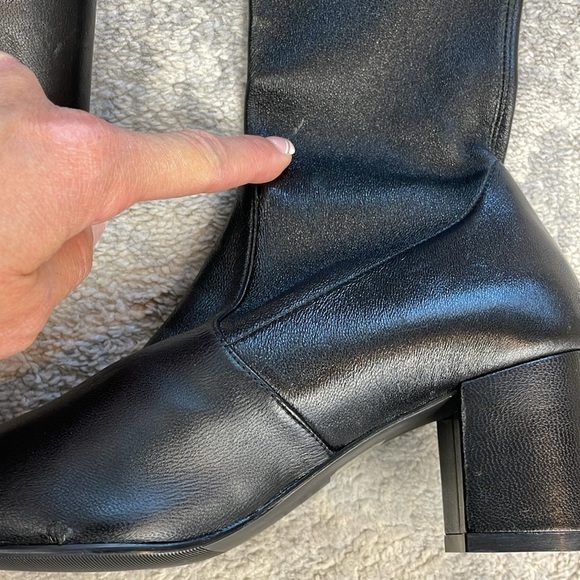 New Stuart Weitzman Genna 60 City Over the Knee Boots Black Stretch Leather 5 - Picture 8 of 15